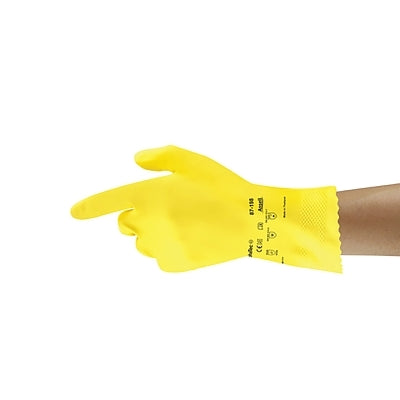 Latex Chemical Resistant Gloves, Size 9, Natural Rubber Latex