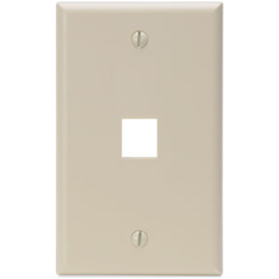 Single-Gang QUICKPORT Wallplate, 1-Port, Ivory