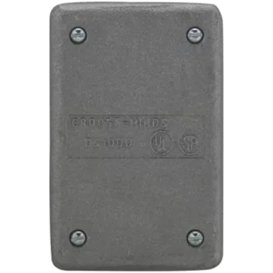Box Cover, Cast Iron or Aluminum Device Box, 1-Gang, Cast Aluminum, Blank