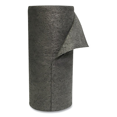 Sorbent Pads and Rolls, 150 ft L x 30 in W, Universal, Medium, Single-Ply, Gray, Roll