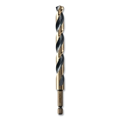 Black and Gold Impact Ready Drill Bit, 7/16 in dia, 135 Split Point Tip, 5-3/4 in OAL