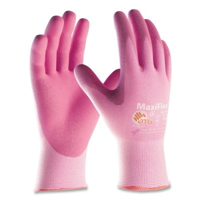 MaxiFlex Active Work Gloves, Large, Pink