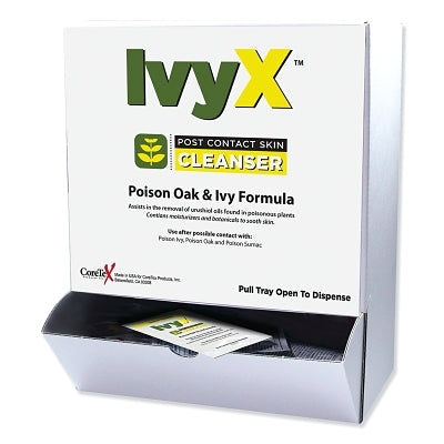 IvyX Post-Contact Skin Cleanser, 0.25 oz, Packets with Dispenser, 25 Packets/Dispenser