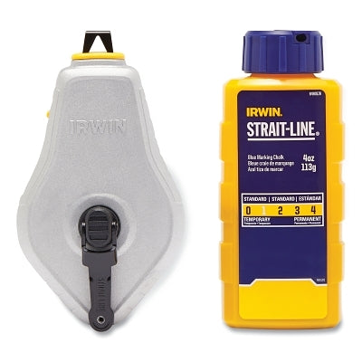 Strait-Line Classic Aluminum Reel and Chalk Combo, 100 ft, Blue