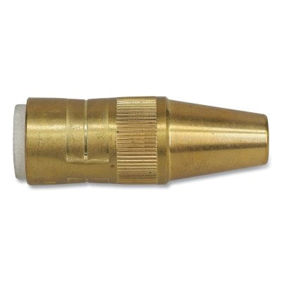 Centerfire Style MIG Gun Nozzle, 3/8 in Bore, 1/8 in Stickout Tip, Brass