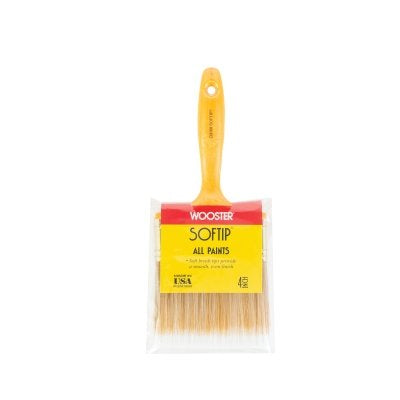 Soft Tip Paint Brushes, 4 in W, Synthetic blend, plastic handle