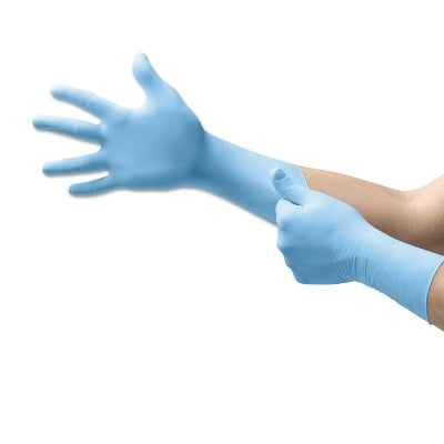Integra EC N87 Nitrile Powder-Free Disposable Gloves, Textured, 7.9 mil Palm/9.1 mil Finger, Large, Blue