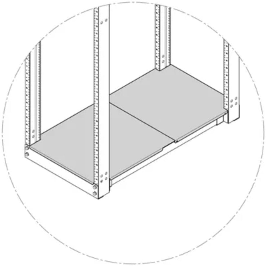 Adjustable Self-Supporting Network Rack, Four-Post, Aluminum, Black, 84 H x 24 to 30 in. D