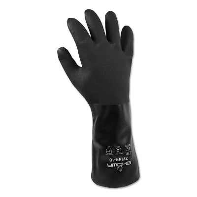 Black Knight PVC Gloves, Gauntlet, Large