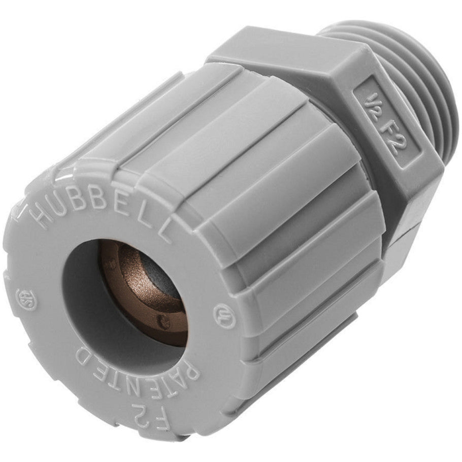 Kellems Corrosion Resistant Cord Connector, Nylon, Straight, Liquid Tight, 1 in., 0.500 to 0.630 in., Gray