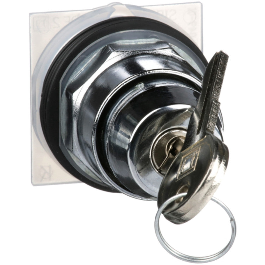 Harmony 30mm Selector Switch, Non-Illuminated, 2-Position, Manual Return, Operated with E10 Key-Left Withdrawal