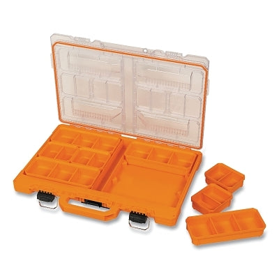 MODbox Compontent Box, Short, Full Width, 8 Compartments, 22 in L x 17 in W x 2.9 in H, Orange
