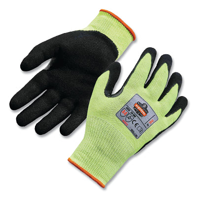 ProFlex 7041 Hi-Vis Nitrile-Coated A4 Cut-Resistant Gloves, Large, Lime, 1 PR/PR