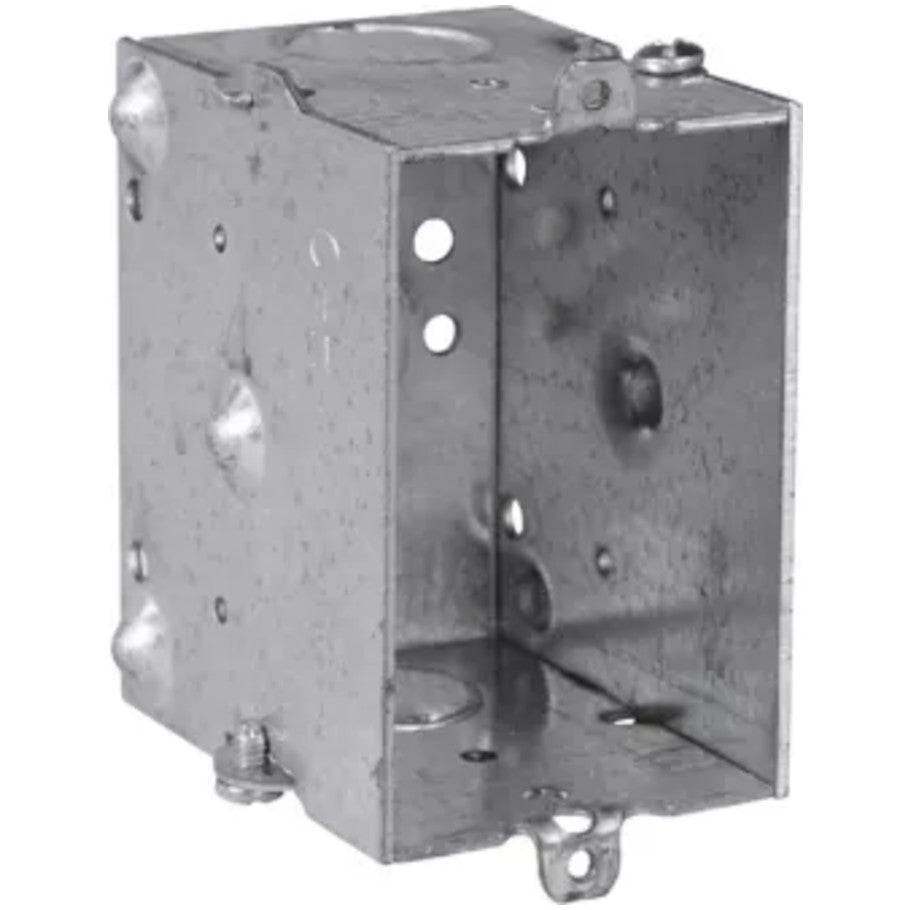 Switch Box, (1) 1/2", Conduit (no clamps), 2-1/2", (1) 1/2", Steel, Leveling bumps