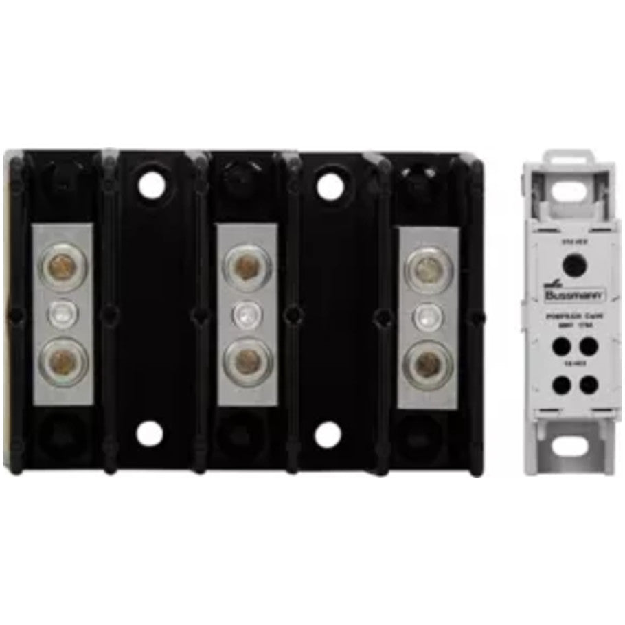 Power 3-Pole 175A Terminal Blocks-Mounting Holes Outside Barriers