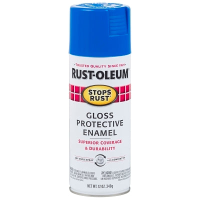 Stops Rust Protective Enamel Spray Paint, 12 oz, Aerosol Can, Sail Blue, Gloss Finish