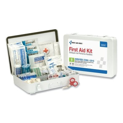 ANSI B Type III Weatherproof 50 Person Bulk First Aid Kits, Metal, Wall Mount