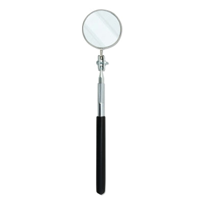 Telescoping Inspection Mirror, Round, 2-1/4 in dia, 10 in L to 14 in L