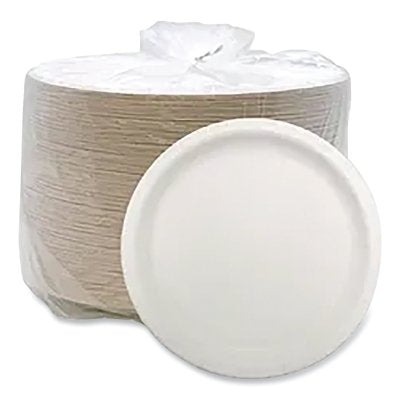 Heavy Duty Coated Paper Plate, 9 in, White