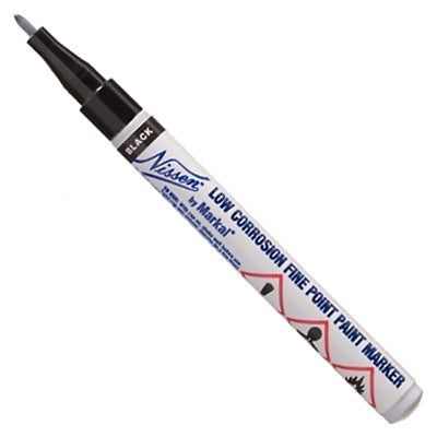 Low Corrosion Fine Point Paint Marker, Black, Plastic Nib