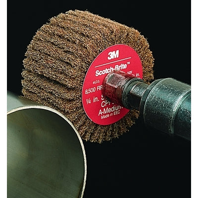 3M 048011-05974 Cut and Polish Flap Brush, 3 in x 1/4 in, Medium, Aluminum Oxide, 8500 rpm
