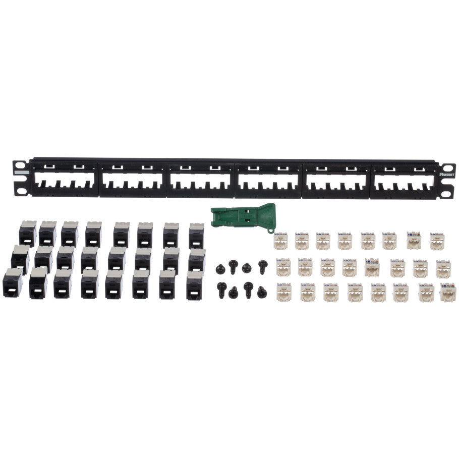 Mini Com Cat 6 Ultimate ID Angled Patch Panel, 24-Port
