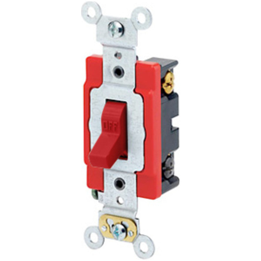 Extra Heavy Duty Industrial 4-Way Toggle AC Quiet Switch, 20A, Red