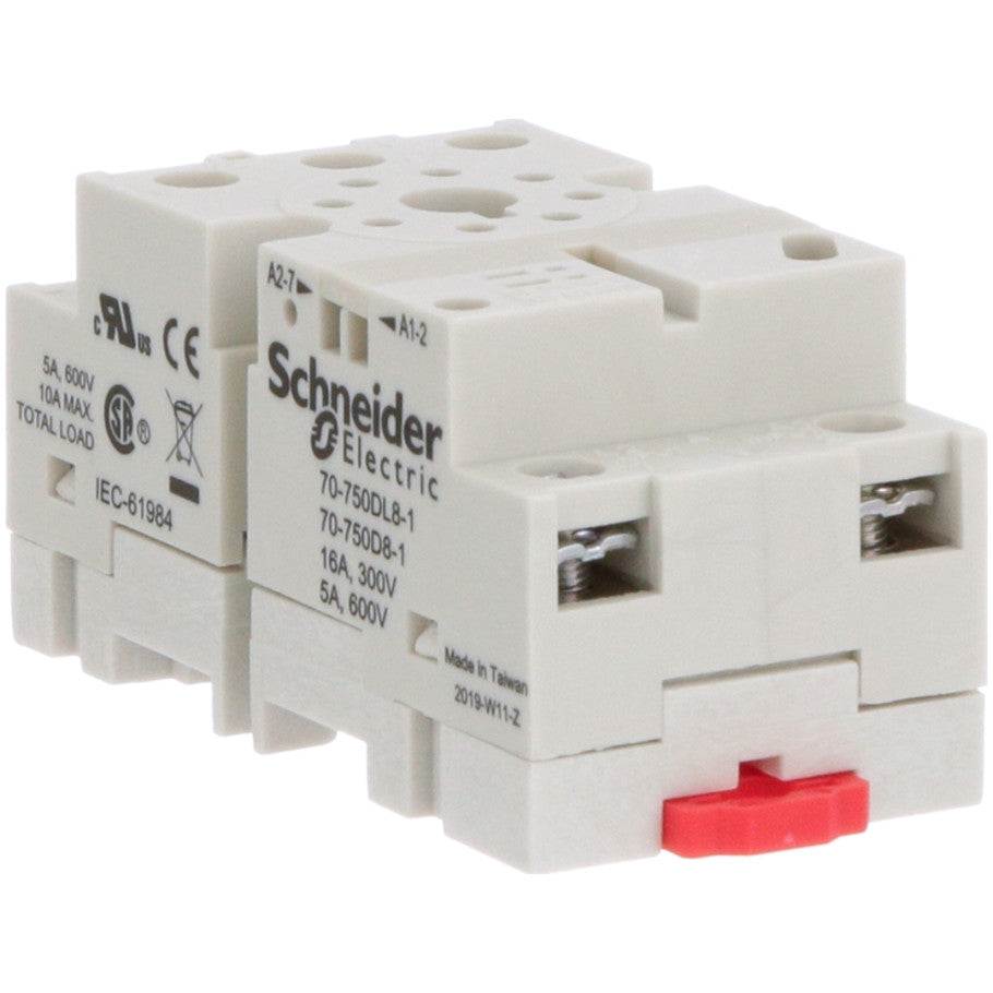 Legacy Relay Socket, DPDT, 16A, 300V, 8 Pins, Screw Clamp Terminal, 750/750H Series