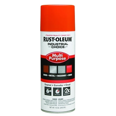 Industrial Choice 1600 System Enamel Aerosol, 12 oz, OSHA Safety Orange, Hi-Gloss