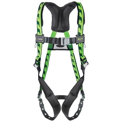 AirCore Full-Body Harness, Steel Stand-Up Back D-Ring, Universal, Quick-Connect/Tongue Straps, Green