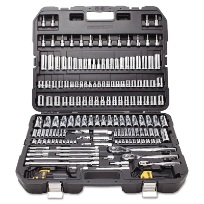 192 Piece Mechanics Tools Set, 1/2 in, 1/4 in, 3/8 in Drive, 6 Point, Inch/Metric