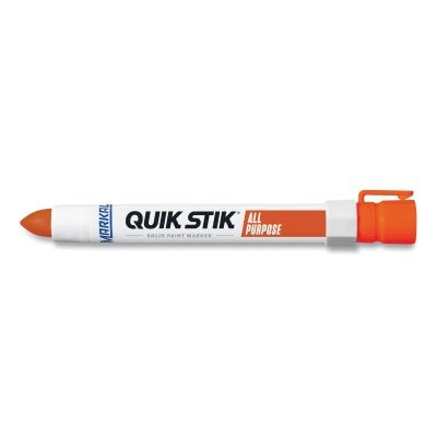Quik Stik All Purpose Solid Paint Marker, 11/16 in Tip, 6 in L, Orange
