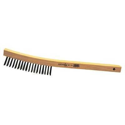 Hand Scratch Brush, 14 in L, 4 x 18 Rows,Steel Bristles, Curved Handle