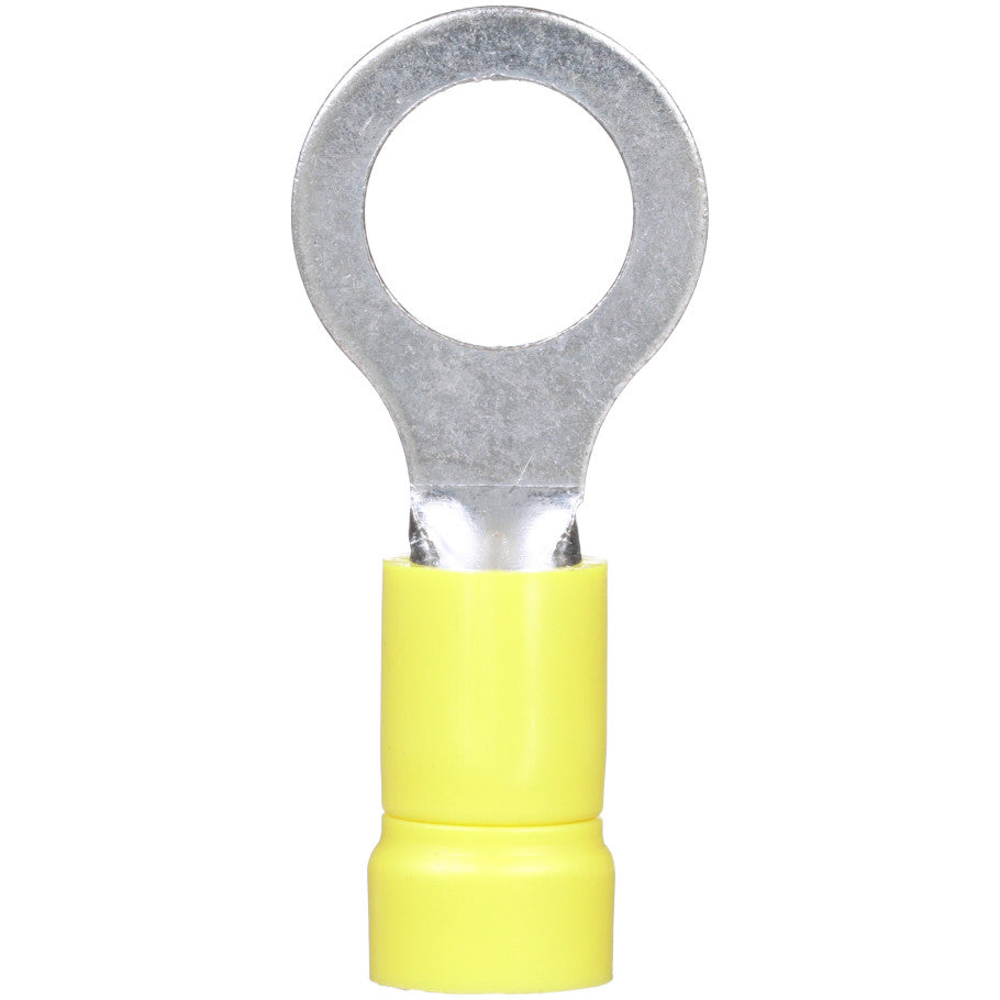 Pan-Term PV10-56R-D Ring Terminal, Yellow, Vinyl, 10-12 AWG, 5/16" Stud, PK500