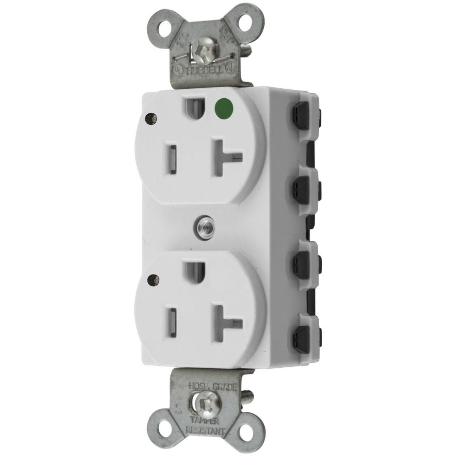 SNAPConnect, Straight Blade Receptacle, Nylon, 20A, 125V, 2500W, Tamper-Resistant, White, 3.28 L x 1.64 W x 1.1 in. H