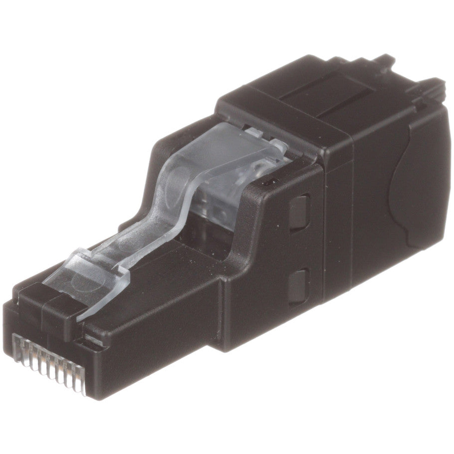 RJ45 Category 6a Modular Plug, Field Terminable, Solid, Stranded, Polycarbonate, 26 to 22 AWG