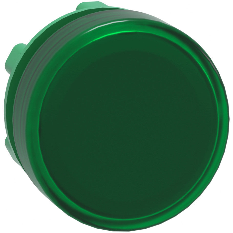 Harmony XB5 Head for Integral LED, Plain Lens, 22mm, Round Shape, Plastic Bezel, Green