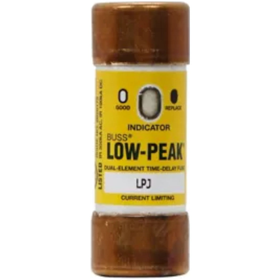 Low-Peak LPJ-SPI Series Class J Time Delay Fuse, Indicating, Dual-Element, Current-Limiting, 25A, 600VAC/300VDC