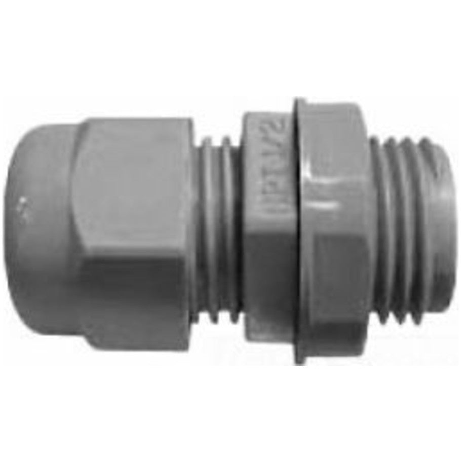 Carflex Liquid Tight Cord Grip, Nylon, NPT Thread, Gray, 1/2 in.