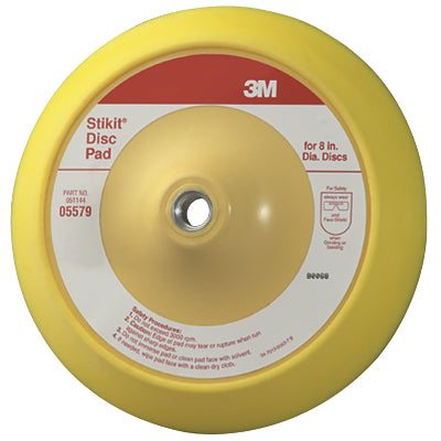 3M 051144-05579 Stikit Disc Pad, 8 in Dia., 3,000 rpm, Yellow