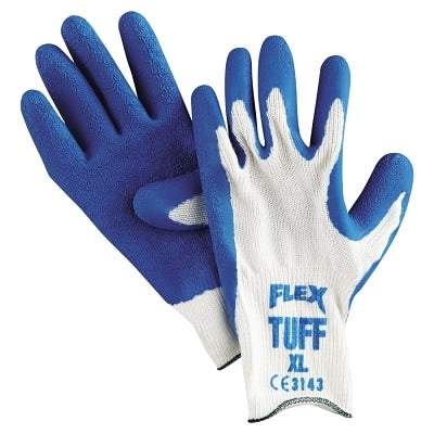 Flex Tuff Latex Dipped Gloves, X-Large, Blue/White