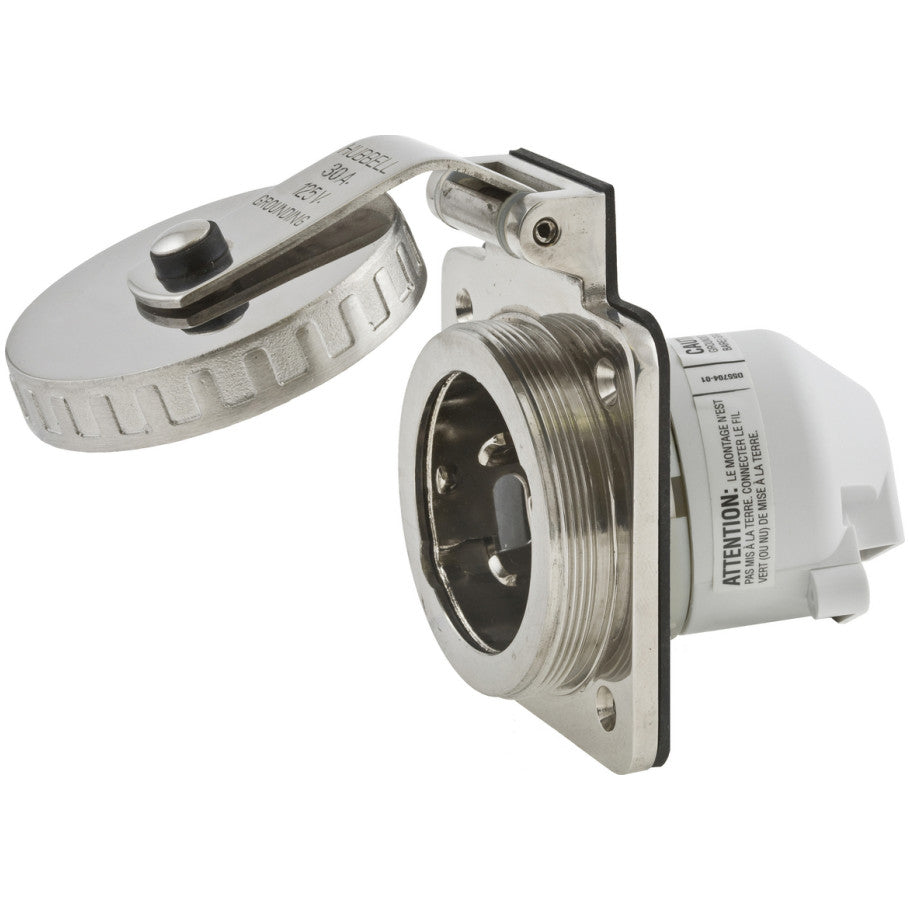 Twist-Lock Shore Power Inlet, 30A, 125V, 2P3W