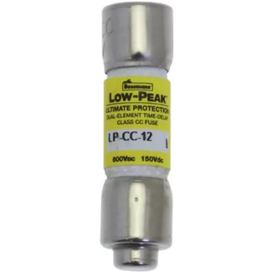 Low-Peak LP-CC Series Class CC Time Delay Fuse, Rejection, Current-Limiting, 12A, 600Vac/150Vdc, 13/32 x 1-1/2 in.