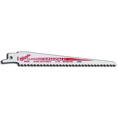 SAWZALL Standard Wood Cutting Blade, 12 in L x 3/4 in W, 5 TPI, 5 EA/PK