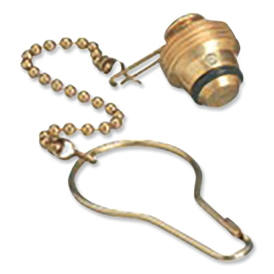 Chain and Plug Assembly, 1-Pc Nut and Plug, Male, RH, 3000 psig, Argon/Helium/Nitrogen, Brass, CGA-580