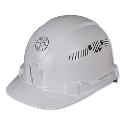 Hard Hat, 4-point Suspension, Vented Cap, White