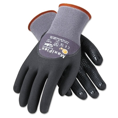 MaxiFlex Endurance MicroFoam Grip/Micro Dot Palm Coated Gloves, Medium, Black/Gray, Palm, Finger and Knuckle Coated