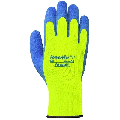 80-400 Fleece-Lined Gloves, Size 10, Hi-Viz Yellow/Blue
