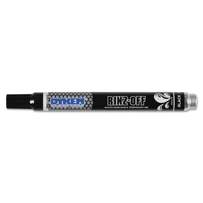 RINZ OFF Water Removable Temporary Marker, Black, Medium, Threaded Cap