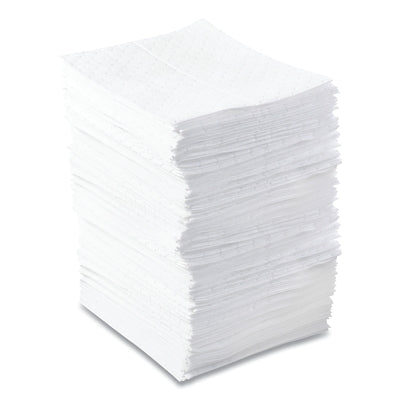Oil-Only Sorbent Pad, Lightweight, Absorbs 34 gal, 15 in x 17 in, 200 Sheets